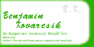 benjamin kovarcsik business card